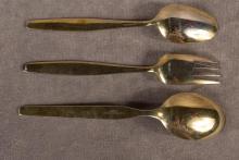 NORWEGIAN ENAMELED STERLING CUTLERY