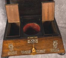 ANTIQUE ROSEWOOD TEA CADDY