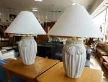 PAIR OF CERAMIC TABLE LAMPS