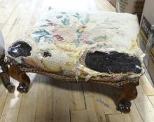 TWO ANTIQUE FOOTSTOOLS