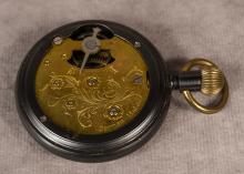 GERMAN POCKET WATCH WITH WOODEN CASE