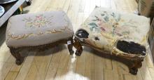 TWO ANTIQUE FOOTSTOOLS