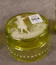 MARY GREGORY SCENT BOTTLES AND TRINKET BOX