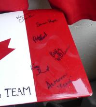 AUTOGRAPHED JERSEY AND PADDLE BLADE