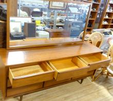 MCM WALNUT DRESSER WITH MIRROR