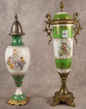 TWO FRENCH PORCELAIN URNS