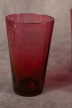 EIGHT CRANBERRY GLASS TUMBLERS