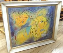 MCM PAINTING AND PRINT ON LINEN