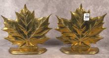 PAIR OF BRASS BOOKENDS