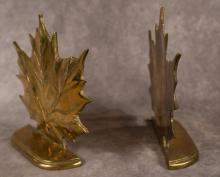 PAIR OF BRASS BOOKENDS