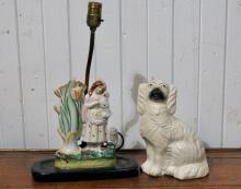 STAFFORDSHIRE DOG AND LAMP