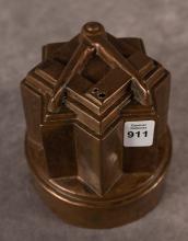 MASONIC COPPER JELLY MOULD