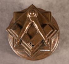 MASONIC COPPER JELLY MOULD