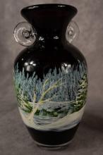TWO GLASS VASES