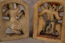TWO LARGE ASIAN SOAPSTONE CARVINGS