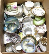 BOX LOT OF CUPS AND SAUCERS