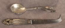 GEORG JENSEN CUTLERY AND DANISH SILVER BOWL