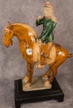 LARGE T'ANG HORSE POTTERY FIGURINE