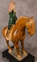 LARGE T'ANG HORSE POTTERY FIGURINE