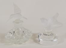 LALIQUE PAPERWEIGHT AND SCENT BOTTLE