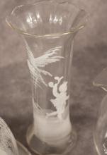FOUR PIECES OF MARY GREGORY GLASS