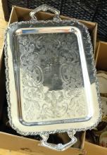 SILVER PLATE TEA SET AND MUGS