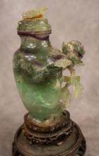 CHINESE JADE JAR ON STAND