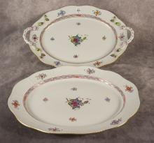 TWO HEREND PORCELAIN PLATTERS