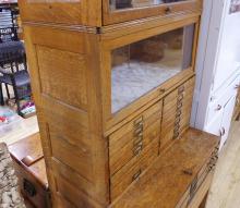 STACKING BARRISTER'S BOOKCASE/FLIGHT OF DRAWERS