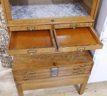STACKING BARRISTER'S BOOKCASE/FLIGHT OF DRAWERS