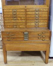 STACKING BARRISTER'S BOOKCASE/FLIGHT OF DRAWERS