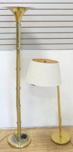 TWO MCM BRASS FLOOR LAMPS