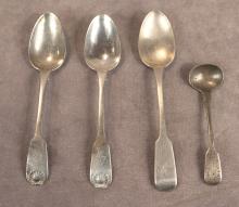 GEORGIAN AND EARLY VICTORIAN STERLING SPOONS