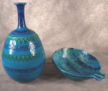 MCM ITALIAN POTTERY VASE AND BOWL