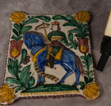THREE EARLY CERAMIC POTTERY TILES