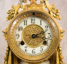 ORMOLU BRONZE MANTEL CLOCK