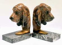 PAIR OF DOG BOOKENDS