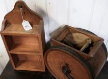 BUTTER CHURN AND SHELF