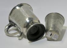 PEWTER MUG AND CUP