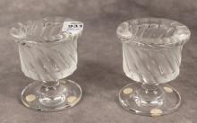 PAIR OF LALIQUE CANDLEHOLDERS