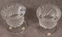 PAIR OF LALIQUE CANDLEHOLDERS