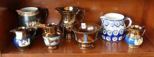 POTTERY PITCHERS AND BOWL