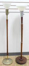 TWO MCM TEAK FLOOR LAMPS