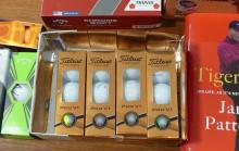GOLF BALLS AND BOOK