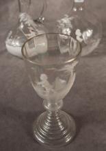 MARY GREGORY DECANTERS AND GLASSES