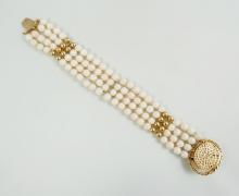 VINTAGE CORAL & GOLD BRACELET