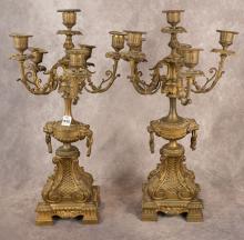 PAIR OF ANTIQUE CANDELABRA