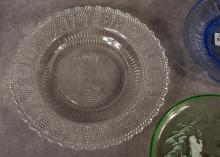 THREE ANTIQUE GLASS PLATES