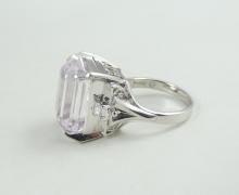 KUNZITE & DIAMOND RING