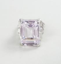 KUNZITE & DIAMOND RING
